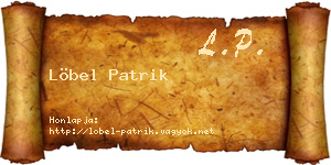 Löbel Patrik névjegykártya